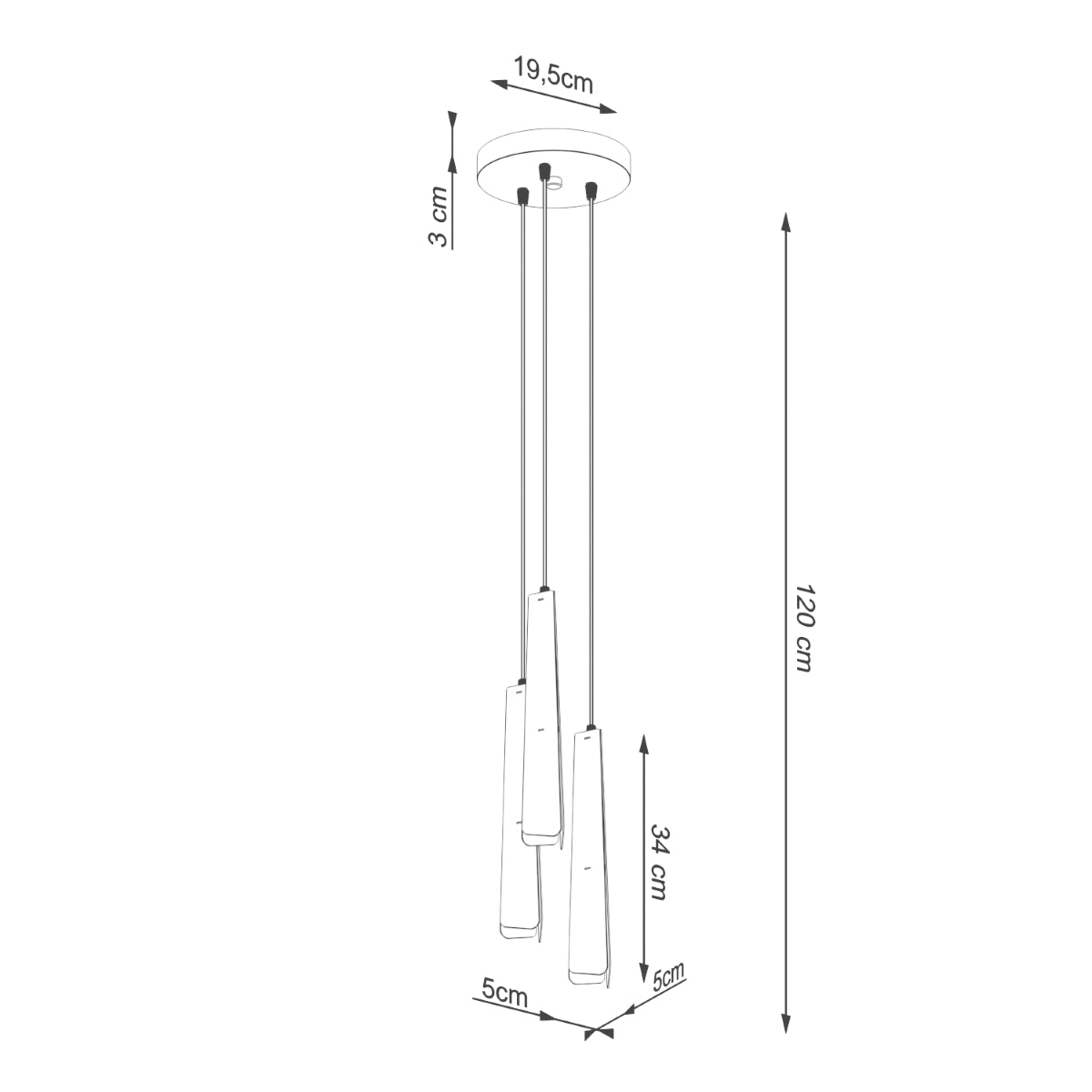 Pendelleuchte PRYSM 3P weiß Sollux Lighting