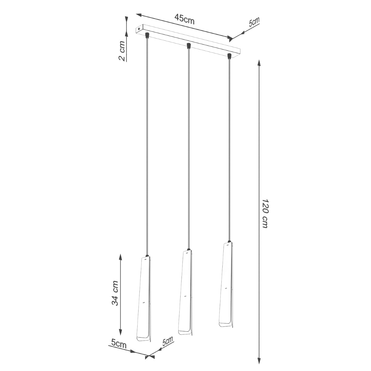 Pendelleuchte PRYSM 3L weiß Sollux Lighting