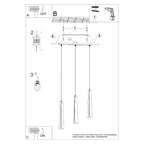 Pendelleuchte PRYSM 3L weiß Sollux Lighting