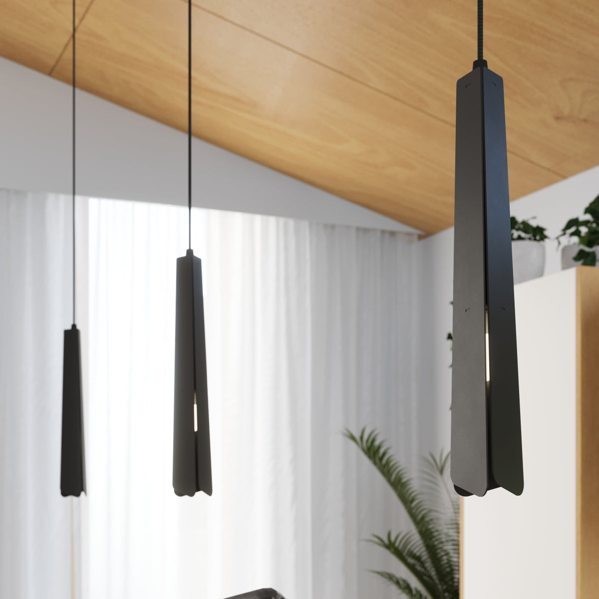 Pendelleuchte PRYSM 3P schwarz Sollux Lighting