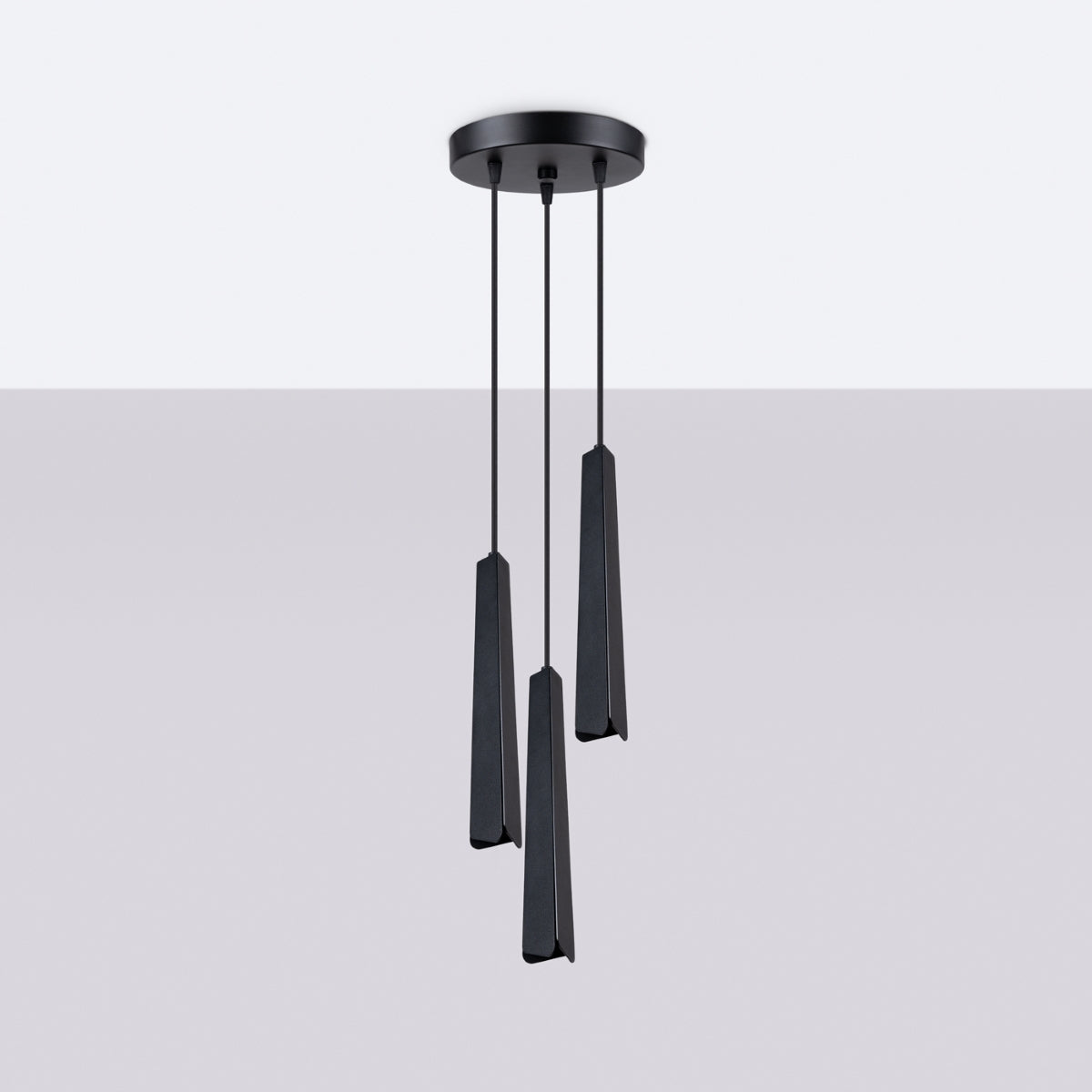Pendelleuchte PRYSM 3P schwarz Sollux Lighting