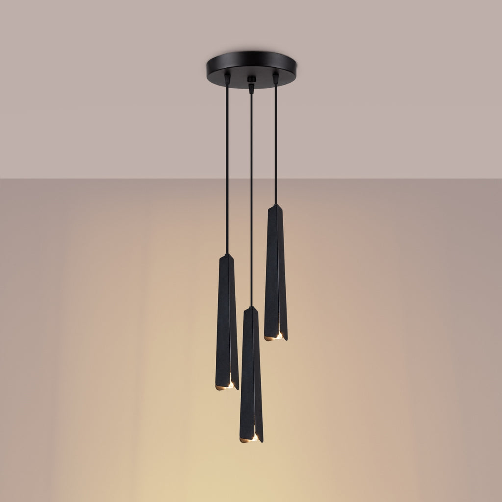 Pendelleuchte PRYSM 3P schwarz Sollux Lighting