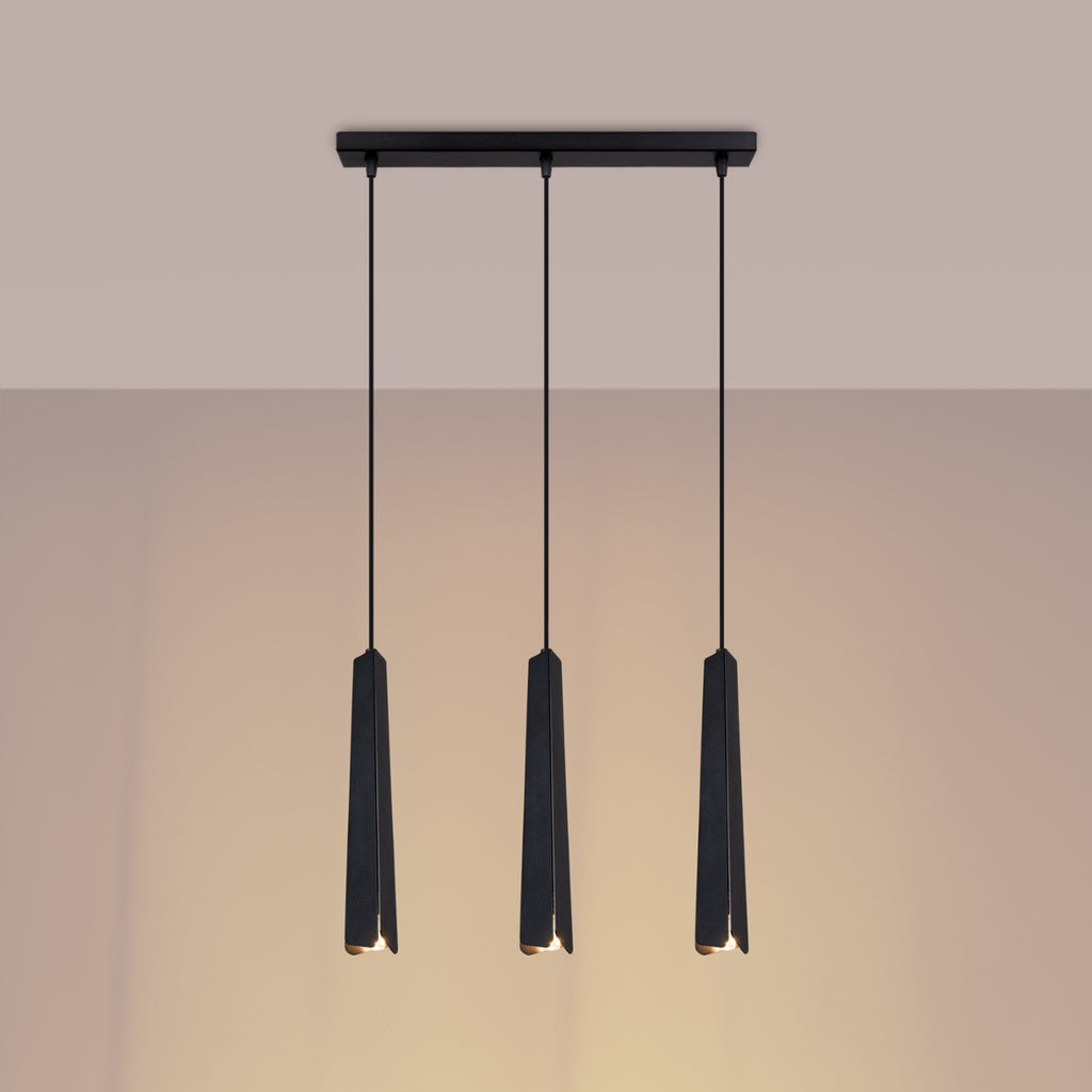 Pendelleuchte PRYSM 3L schwarz Sollux Lighting