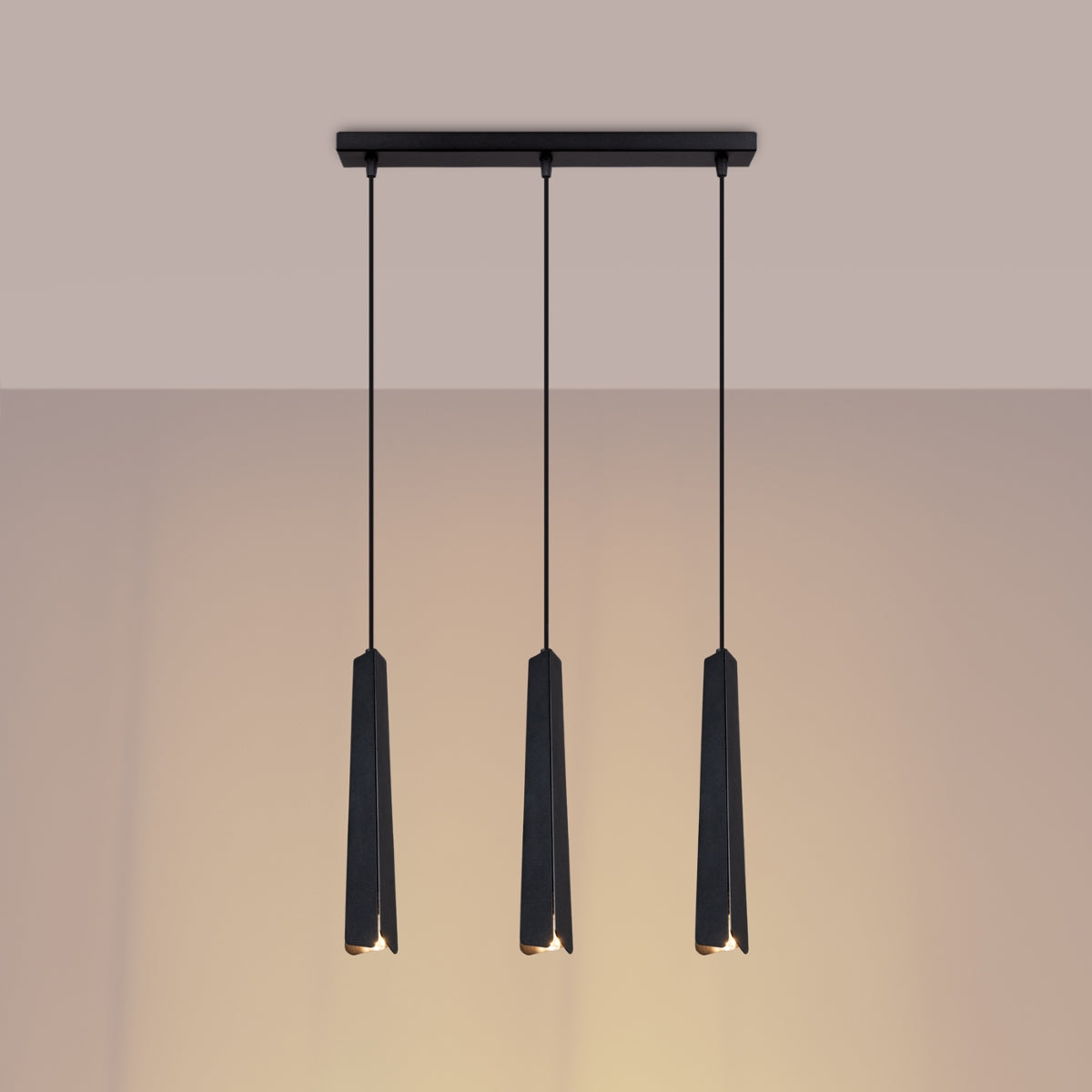 Pendelleuchte PRYSM 3L schwarz Sollux Lighting