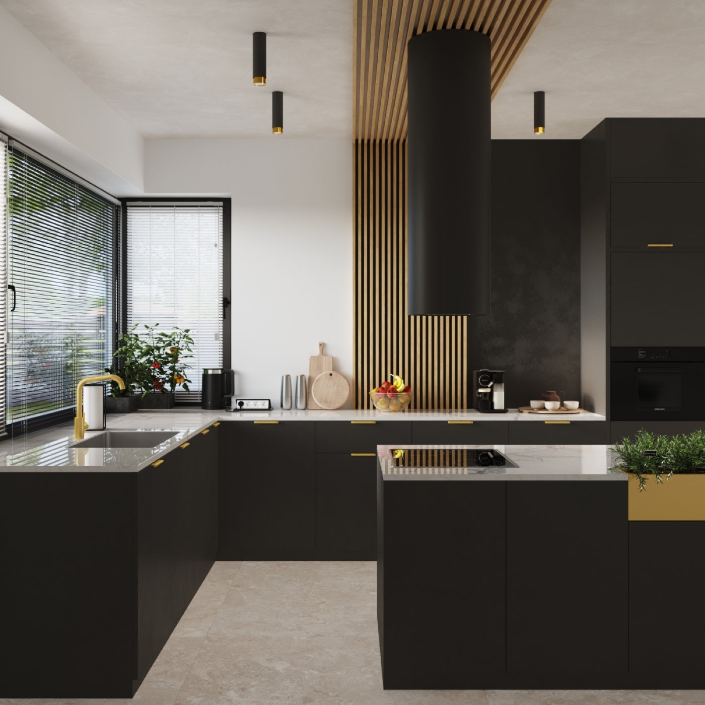 Deckenleuchte - Spot - Strahler NERO 12,5 Schwarz & Golden Sollux Lighting
