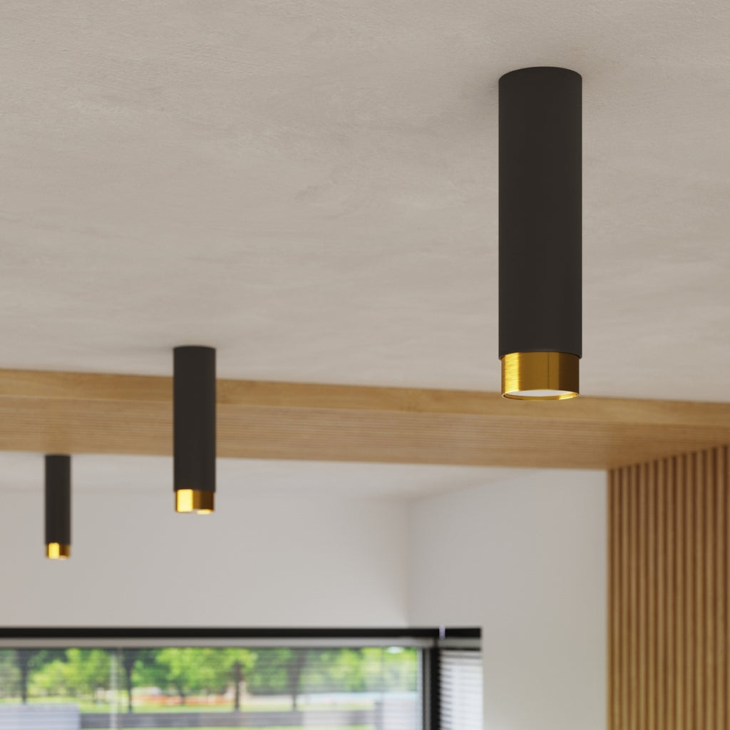 Deckenleuchte - Spot - Strahler NERO 12,5 Schwarz & Golden Sollux Lighting