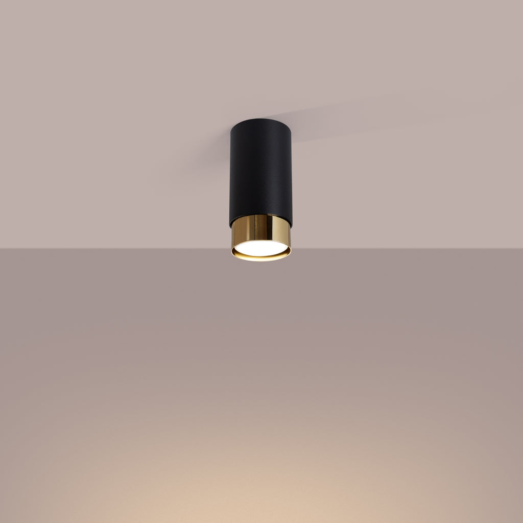 Deckenleuchte - Spot - Strahler NERO 12,5 Schwarz & Golden Sollux Lighting