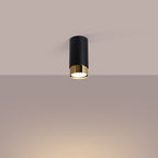 Deckenleuchte - Spot - Strahler NERO 12,5 Schwarz & Golden Sollux Lighting