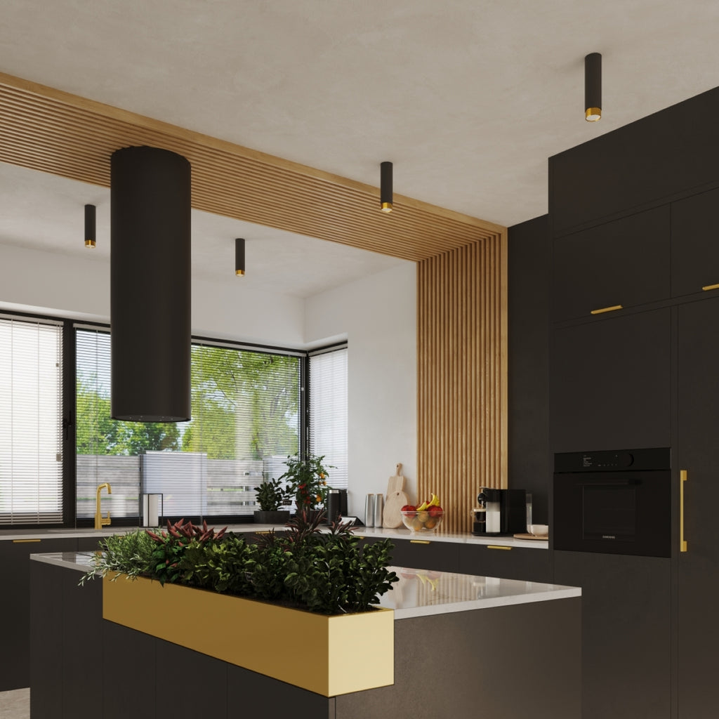 Deckenleuchte - Spot - Strahler NERO 22,5 Schwarz & Golden Sollux Lighting