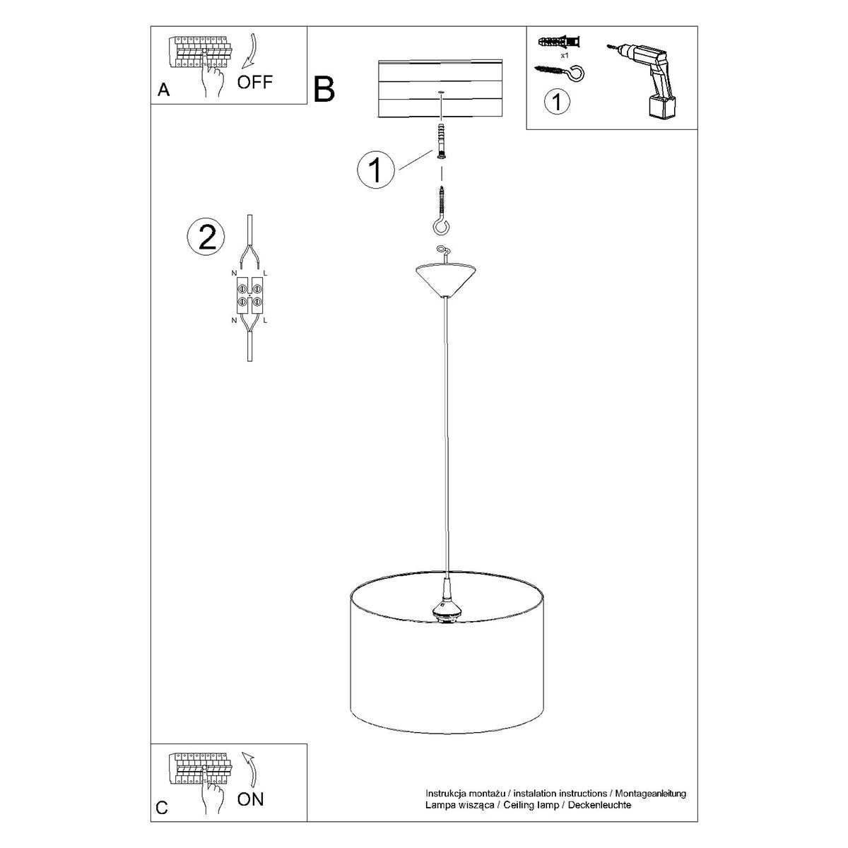 Kinder Pendelleuchte FOOTBALL A 40 Sollux Lighting