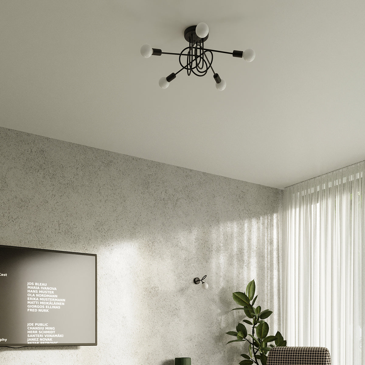 Wandleuchte LOOP schwarz Sollux Lighting