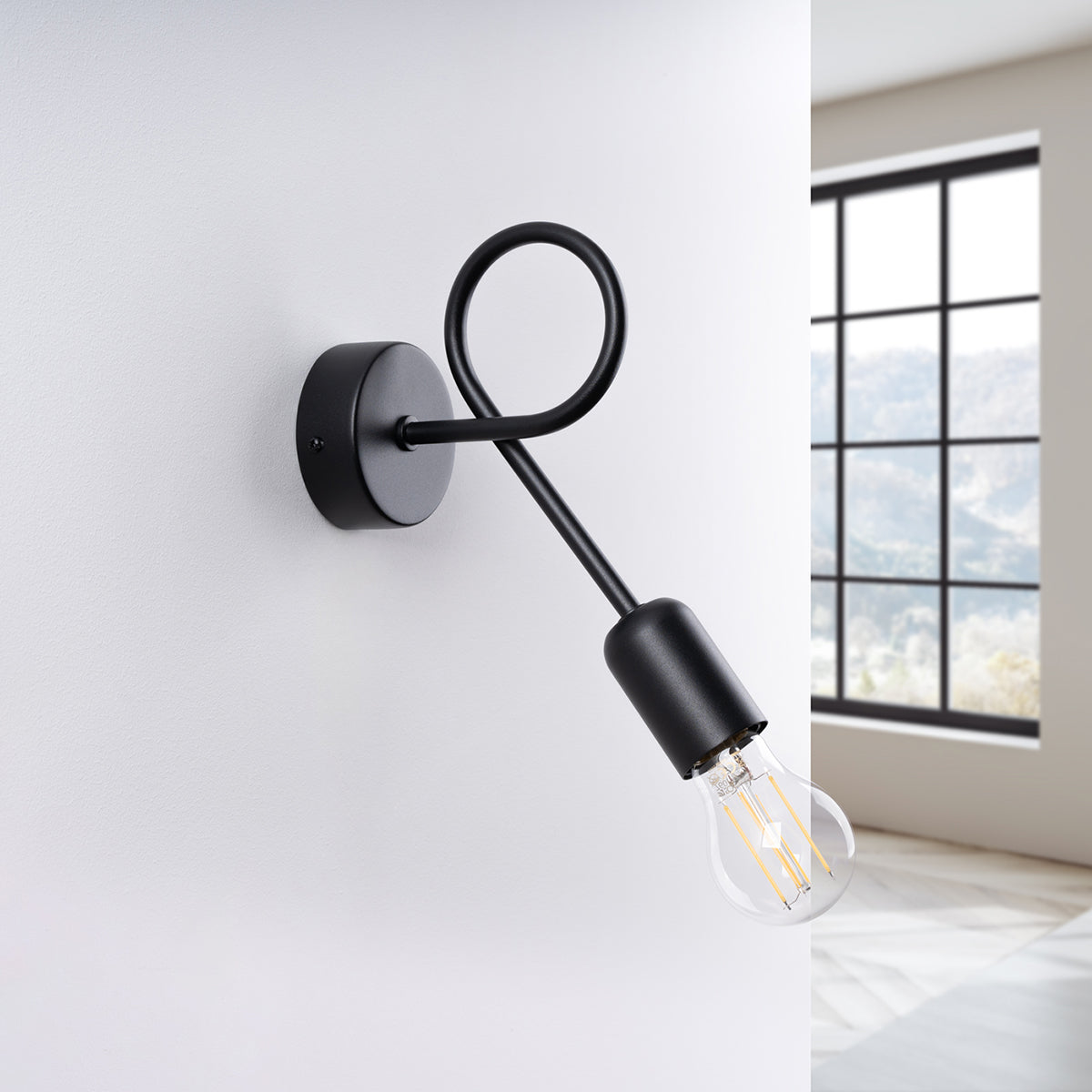 Wandleuchte LOOP schwarz Sollux Lighting