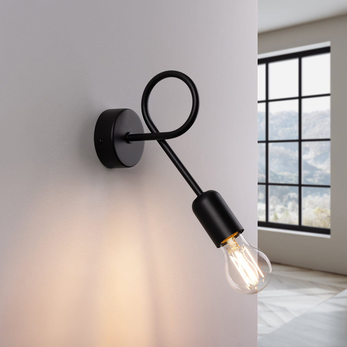 Wandleuchte LOOP schwarz Sollux Lighting