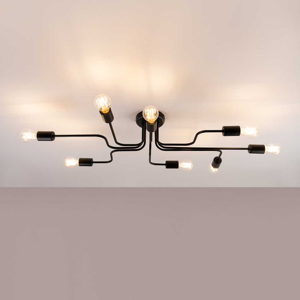 Deckenleuchte VECTOR 8 schwarz Sollux Lighting