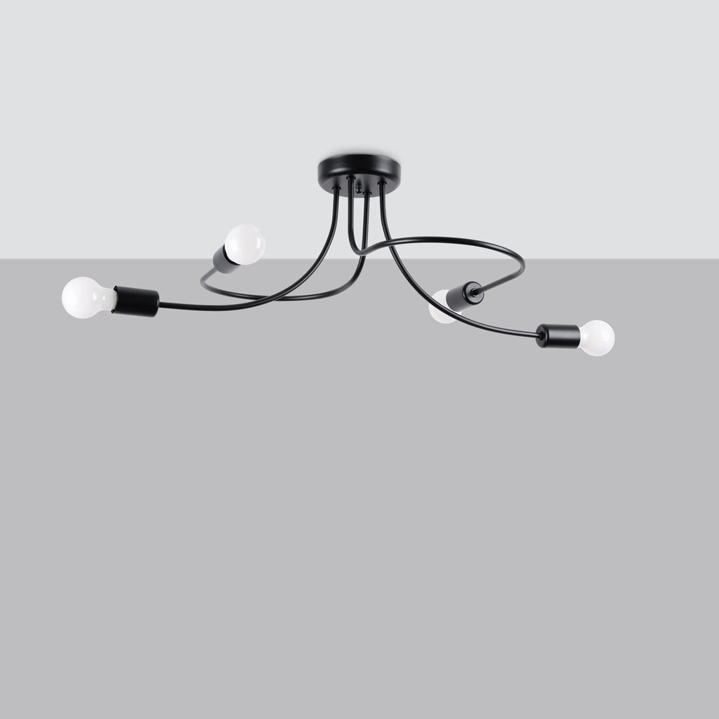 Deckenleuchte LEVAR schwarz Sollux Lighting