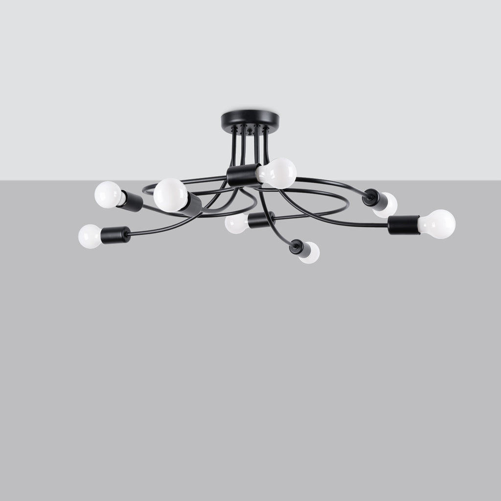 Deckenleuchte LEVAR 8 schwarz Sollux Lighting