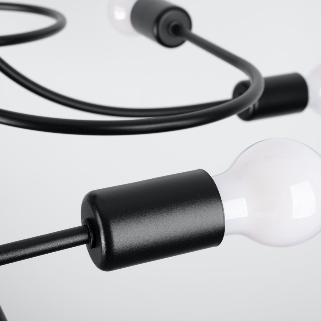 Deckenleuchte LEVAR 8 schwarz Sollux Lighting