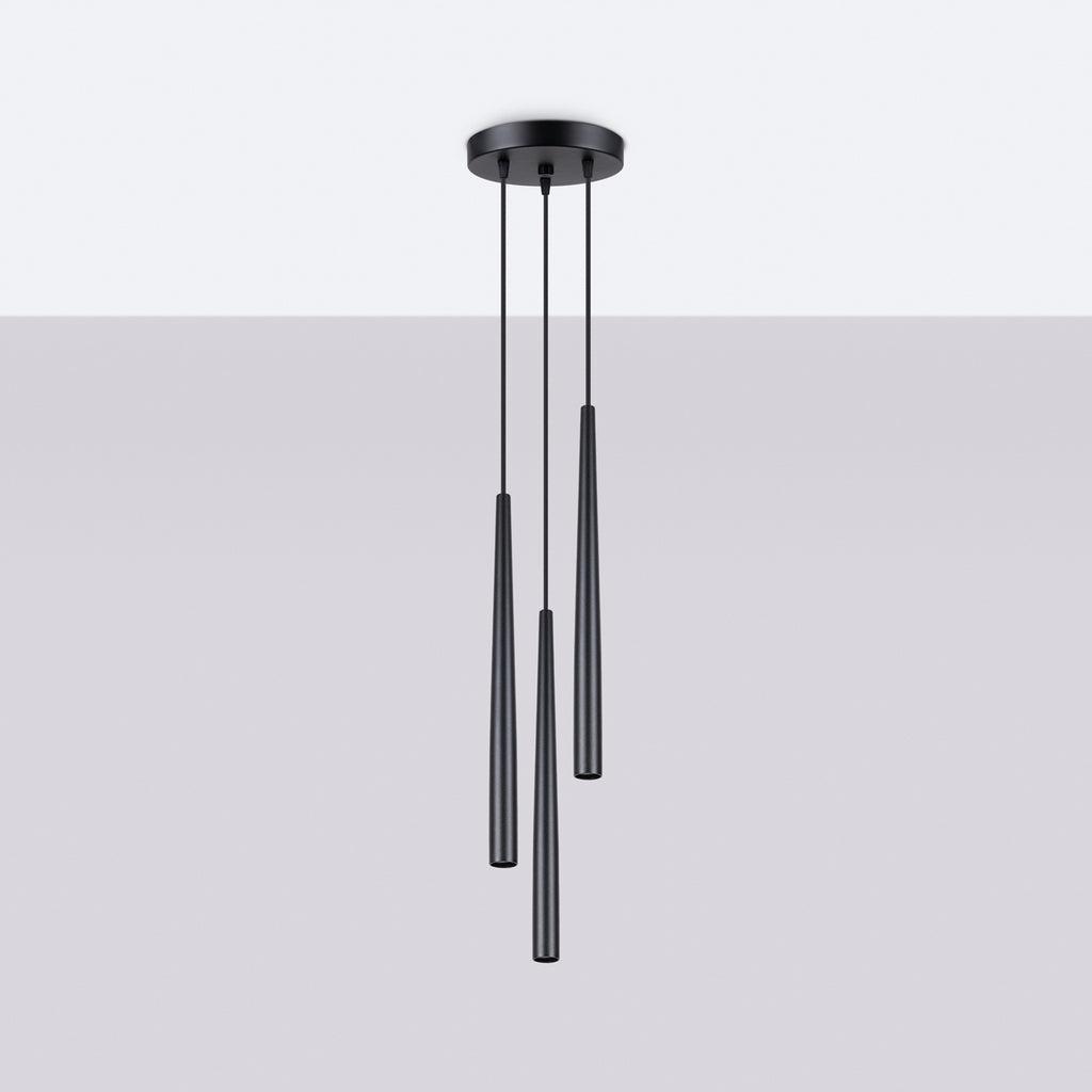 Pendelleuchte BLISS 3P Schwarz Sollux Lighting