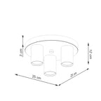Deckenleuchte - Spot - Strahler  LAGOS 3P Schwarz Sollux Lighting