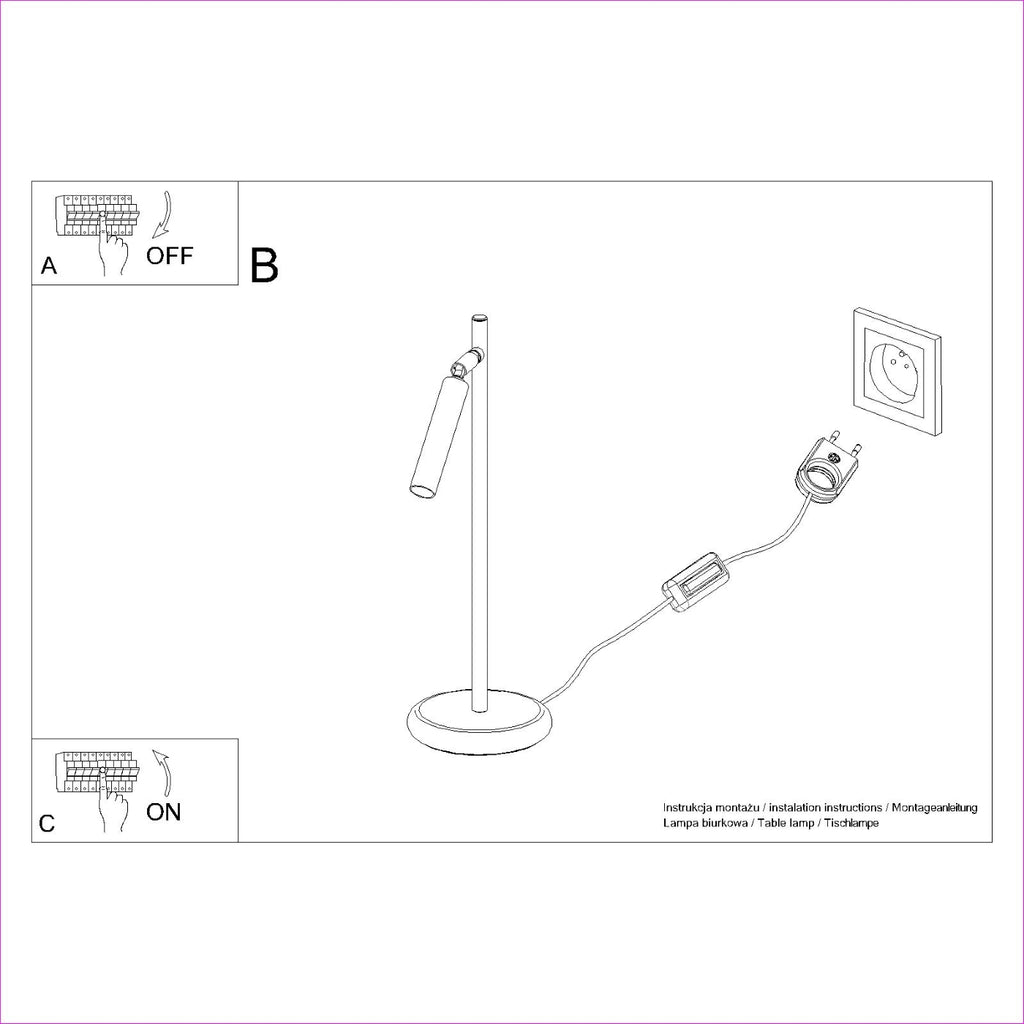 Tischleuchte PASTELO Schwarz Sollux Lighting