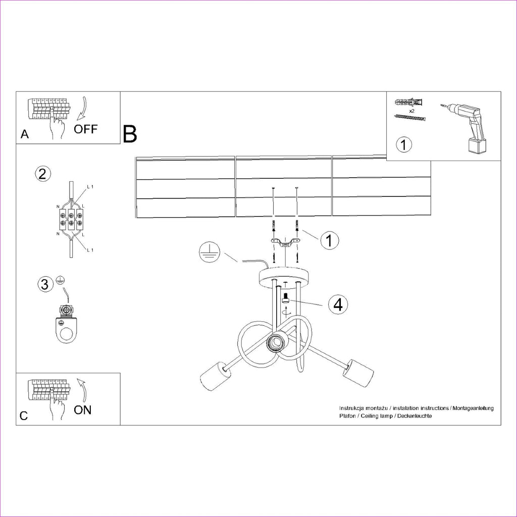 Pendelleuchte EMBER 3 Weiß Sollux Lighting