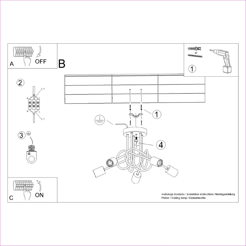 Pendelleuchte 5 Weiß Sollux Lighting