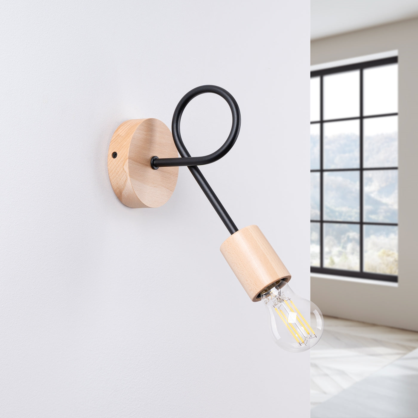 Wandleuchte EMBER Schwarz Sollux Lighting