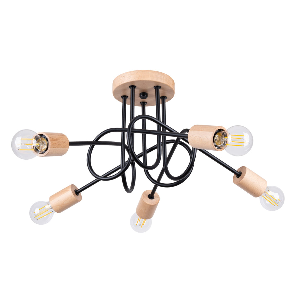 Pendelleuchte EMBER 5 Schwarz Sollux Lighting