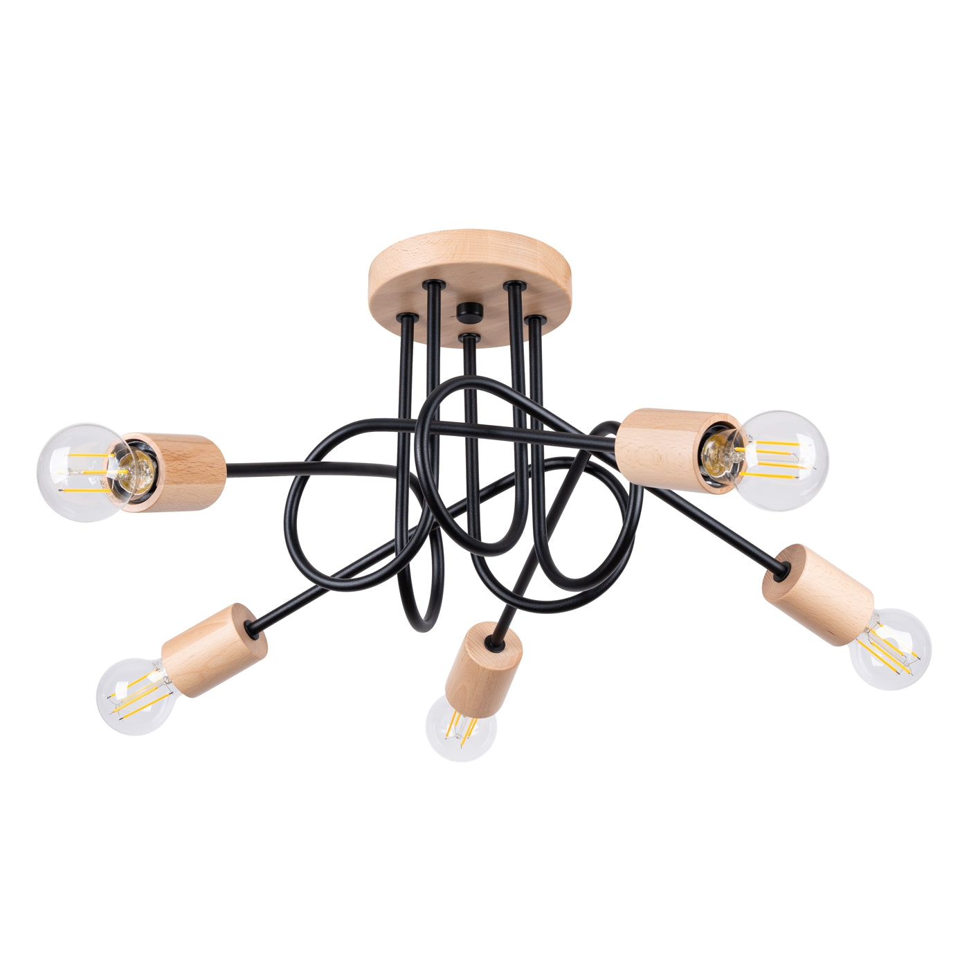 Pendelleuchte EMBER 5 Schwarz Sollux Lighting
