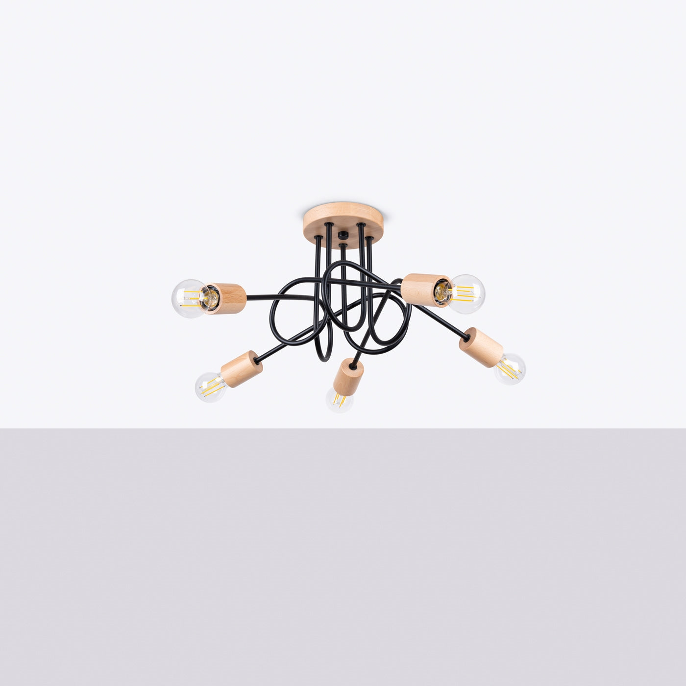 Pendelleuchte EMBER 5 Schwarz Sollux Lighting