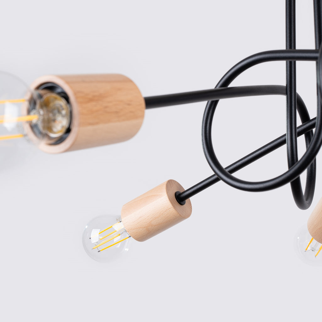 Pendelleuchte EMBER 5 Schwarz Sollux Lighting