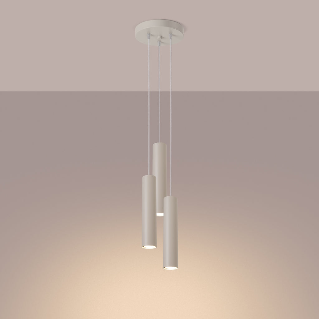Pendelleuchte LAGOS 3P beige Sollux Lighting