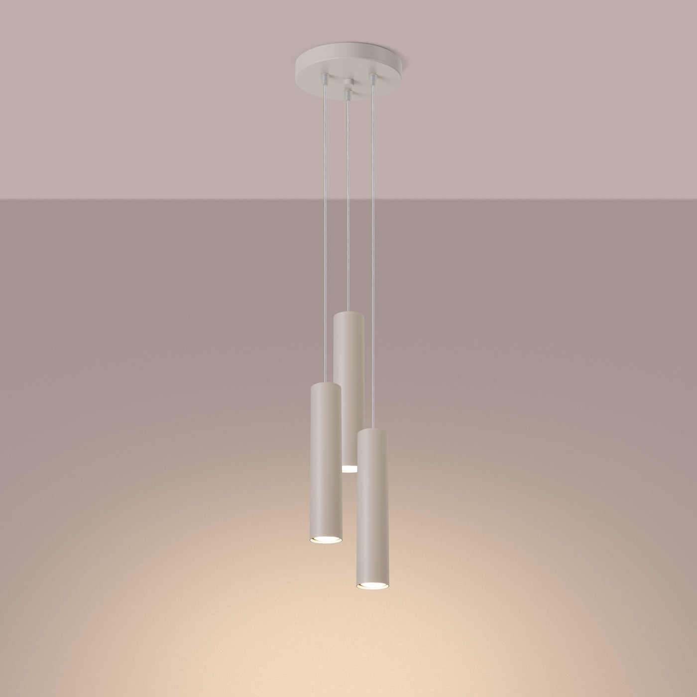 Pendelleuchte LAGOS 3P beige Sollux Lighting
