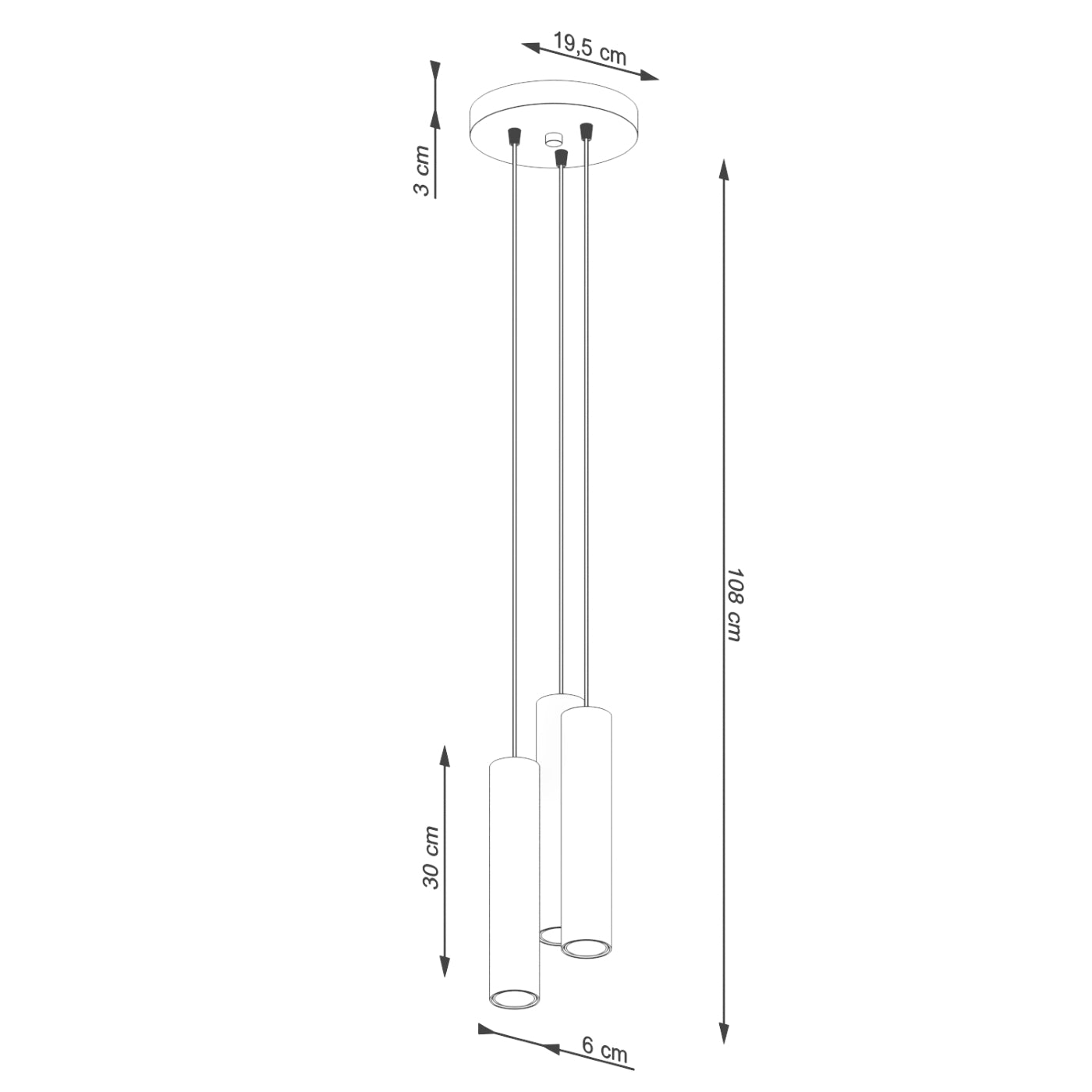 Pendelleuchte LAGOS 3P olivgrün Sollux Lighting