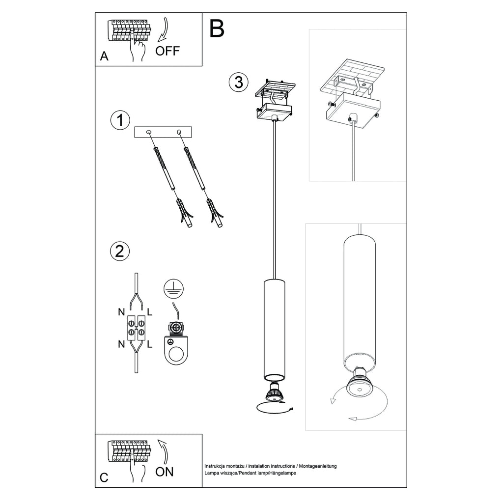 Pendelleuchte LAGOS 1 roter Ocker Sollux Lighting