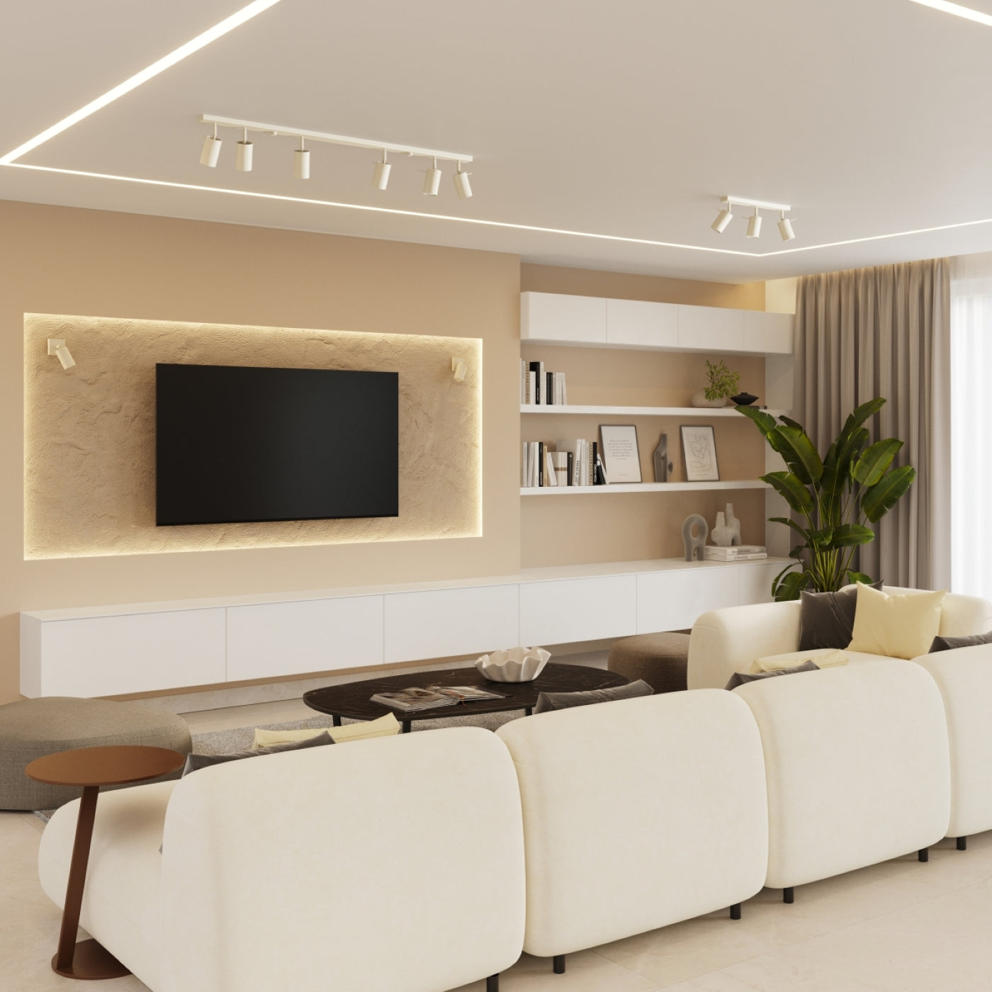 Deckenleuchte - Spot - Strahler RING 3L beige Sollux Lighting