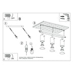 Deckenleuchte - Spot - Strahler RING 3L olivgrün Sollux Lighting
