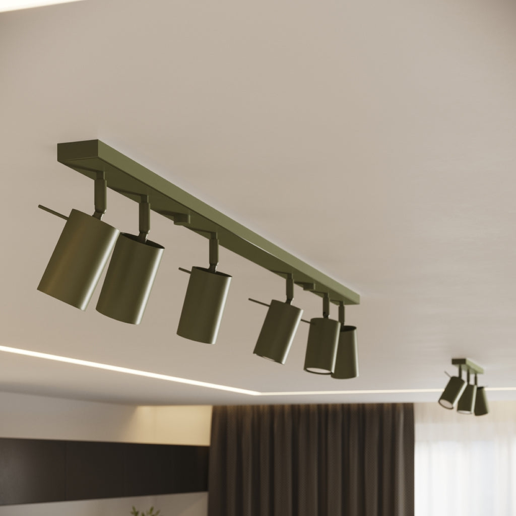 Deckenleuchte - Spot - Strahler RING 6L olivgrün Sollux Lighting