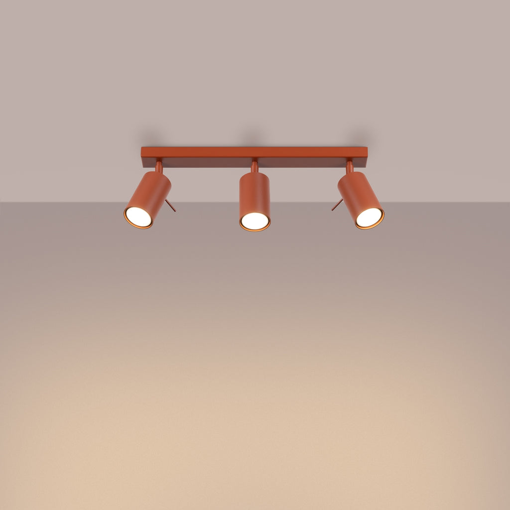 Deckenleuchte - Spot - Strahler RING 3L roter Ocker Sollux Lighting