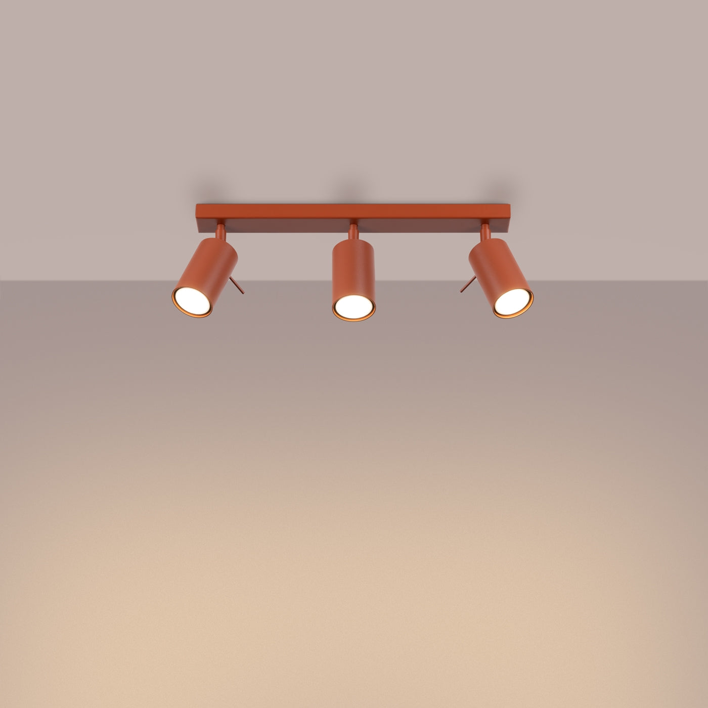 Deckenleuchte - Spot - Strahler RING 3L roter Ocker Sollux Lighting