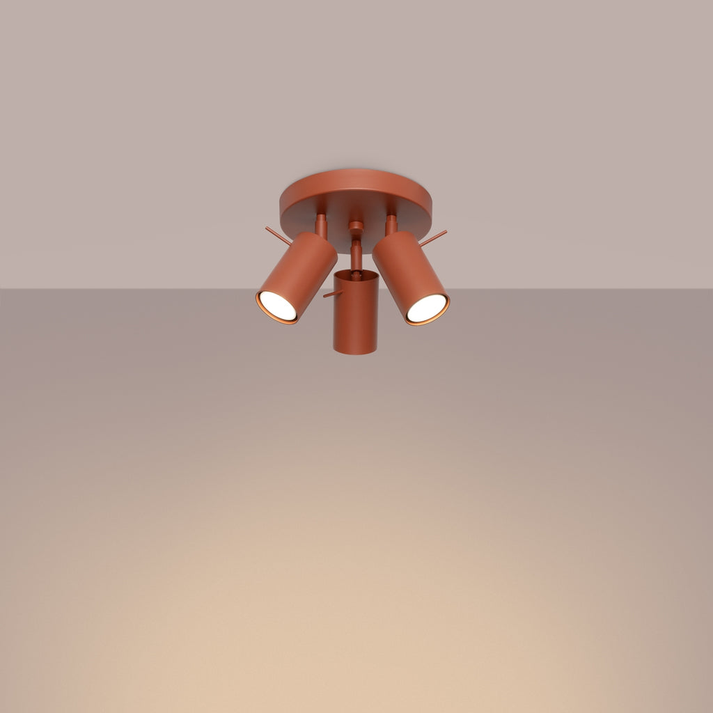 Deckenleuchte - Spot - Strahler RING 3P roter Ocker Sollux Lighting