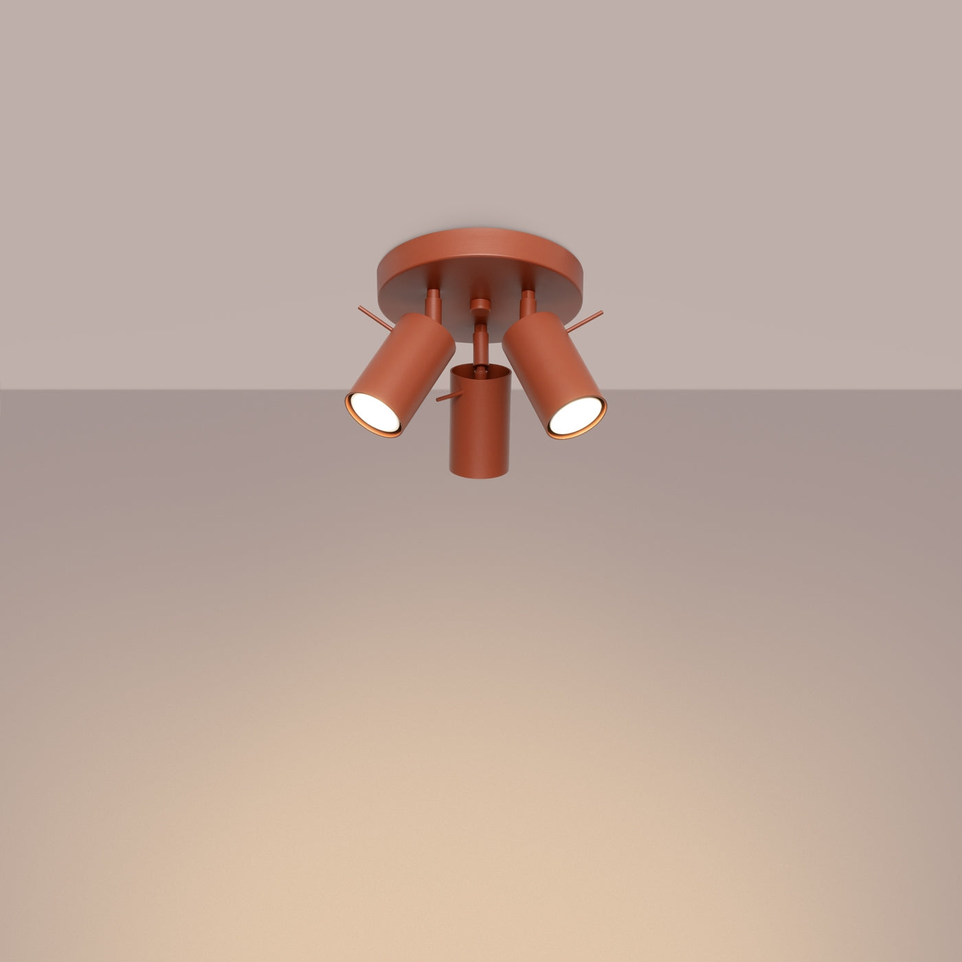 Deckenleuchte - Spot - Strahler RING 3P roter Ocker Sollux Lighting