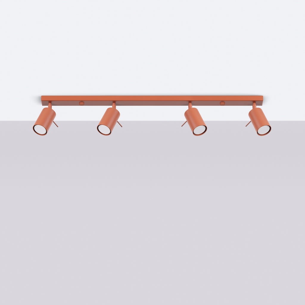 Deckenleuchte - Spot - Strahler RING 4L roter Ocker Sollux Lighting