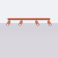 Deckenleuchte - Spot - Strahler RING 4L roter Ocker Sollux Lighting