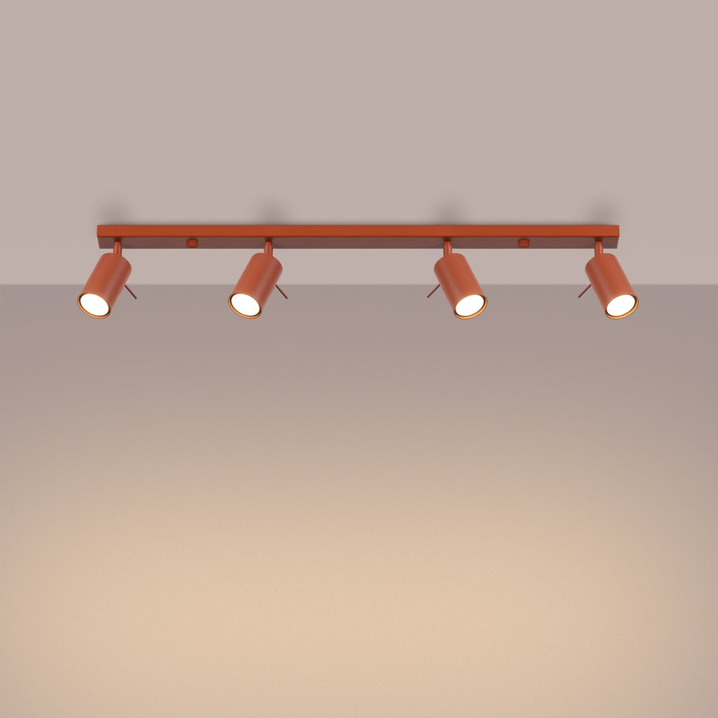 Deckenleuchte - Spot - Strahler RING 4L roter Ocker Sollux Lighting
