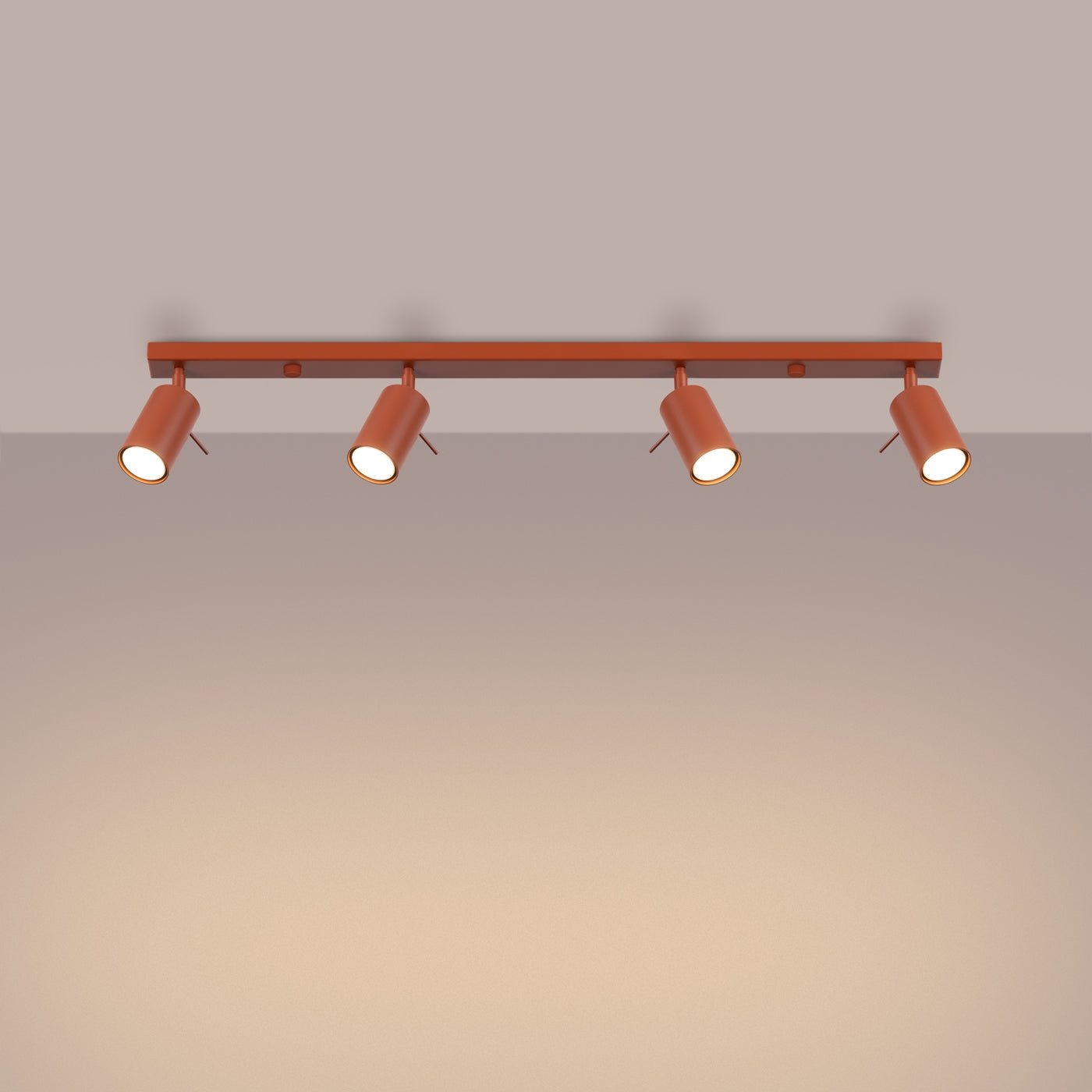 Deckenleuchte - Spot - Strahler RING 4L roter Ocker Sollux Lighting