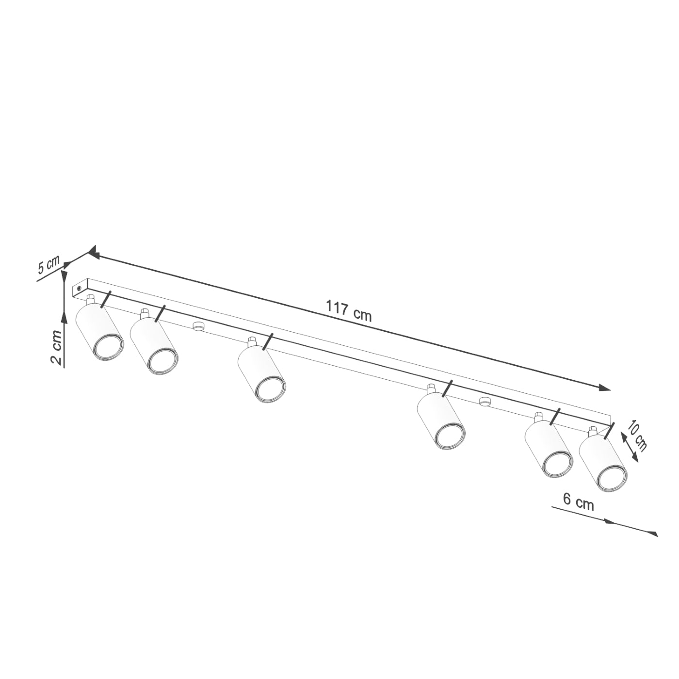 Deckenleuchte - Spot - Strahler RING 6L roter Ocker Sollux Lighting