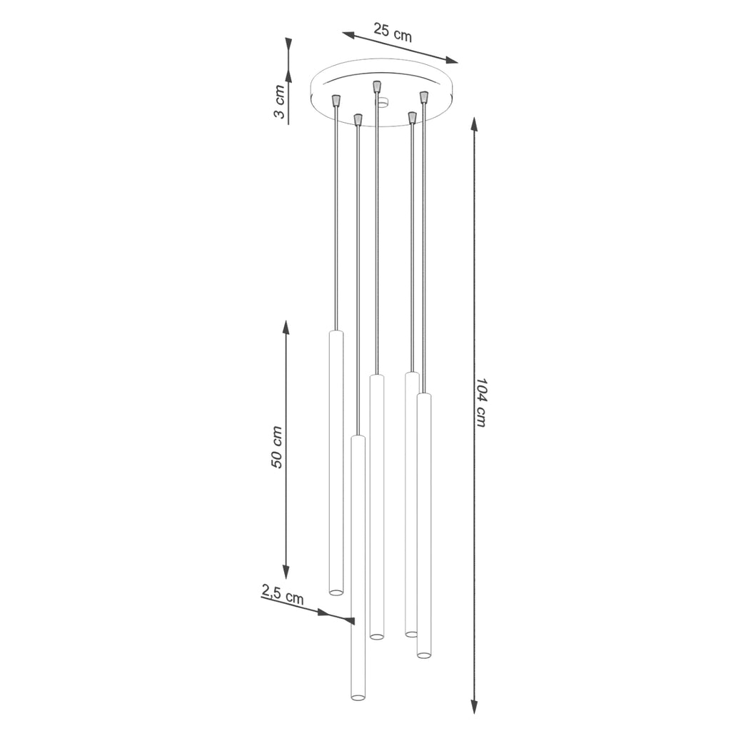Pendelleuchte PASTELO 5P beige Sollux Lighting