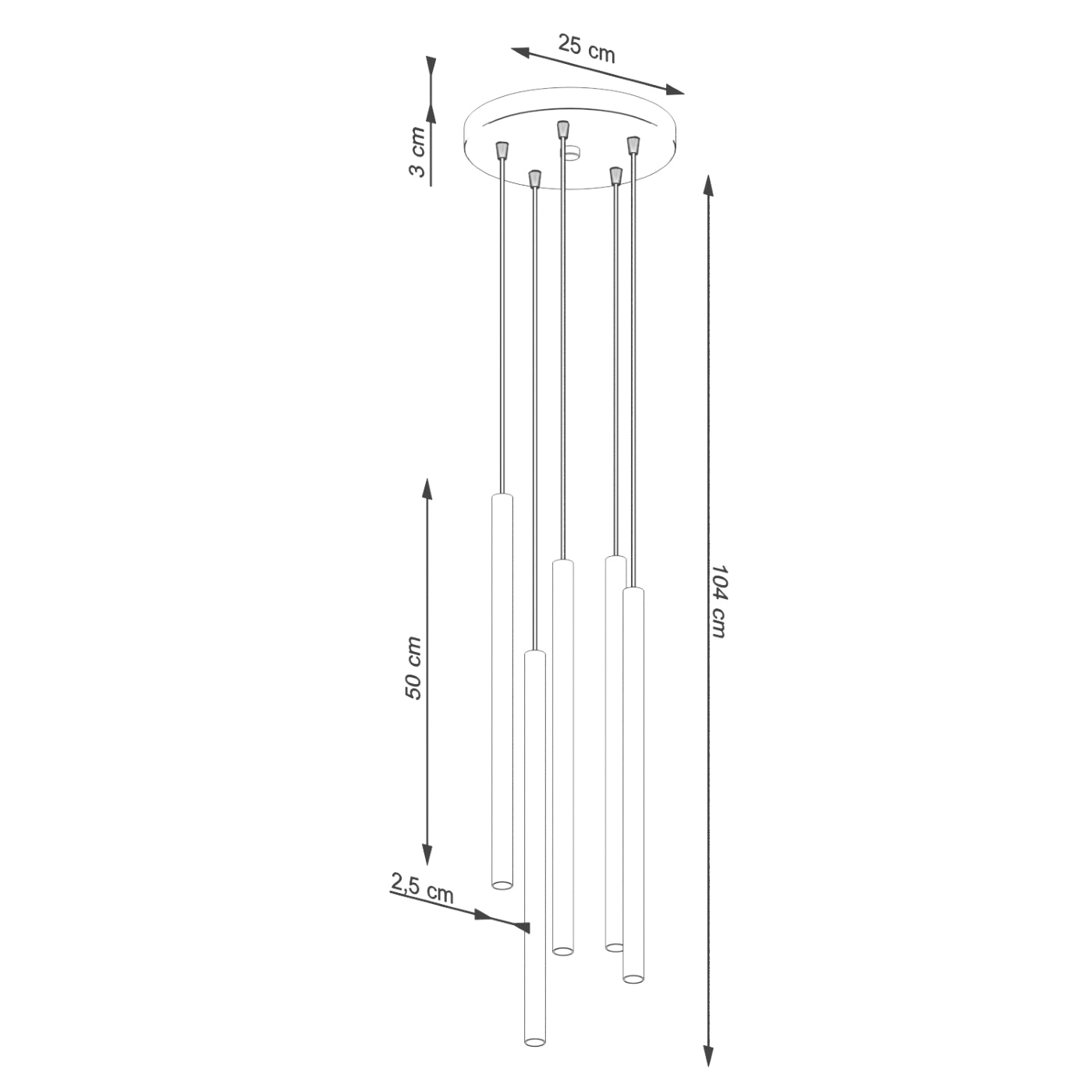 Pendelleuchte PASTELO 5P beige Sollux Lighting