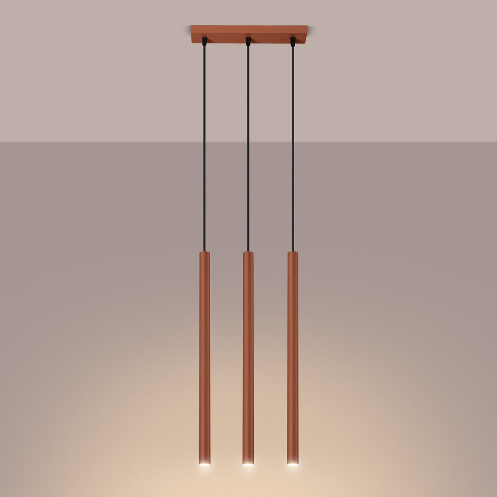 Pendelleuchte PASTELO 3 roter Ocker Sollux Lighting